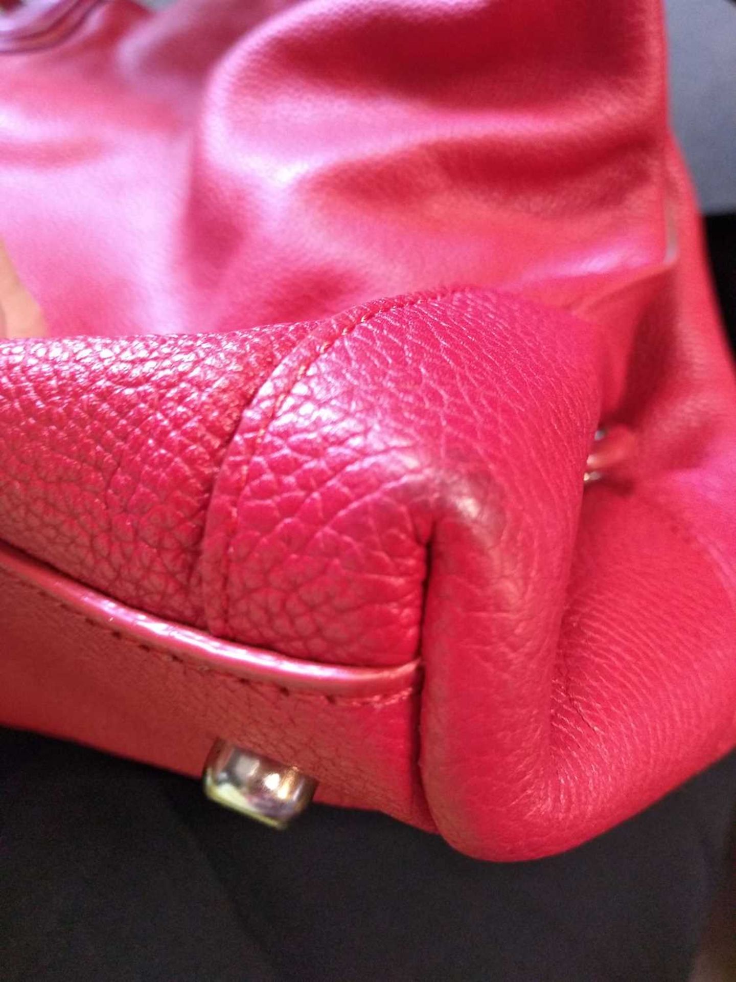 A Coach red leather Edie bag, - Bild 7 aus 14