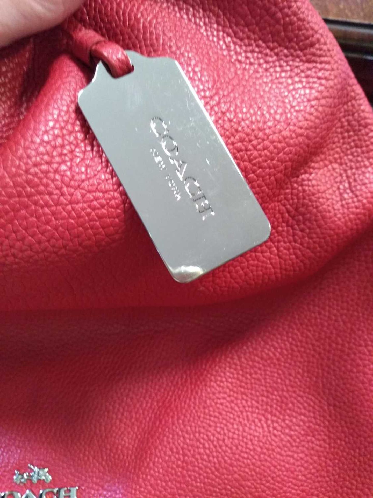 A Coach red leather Edie bag, - Bild 6 aus 14
