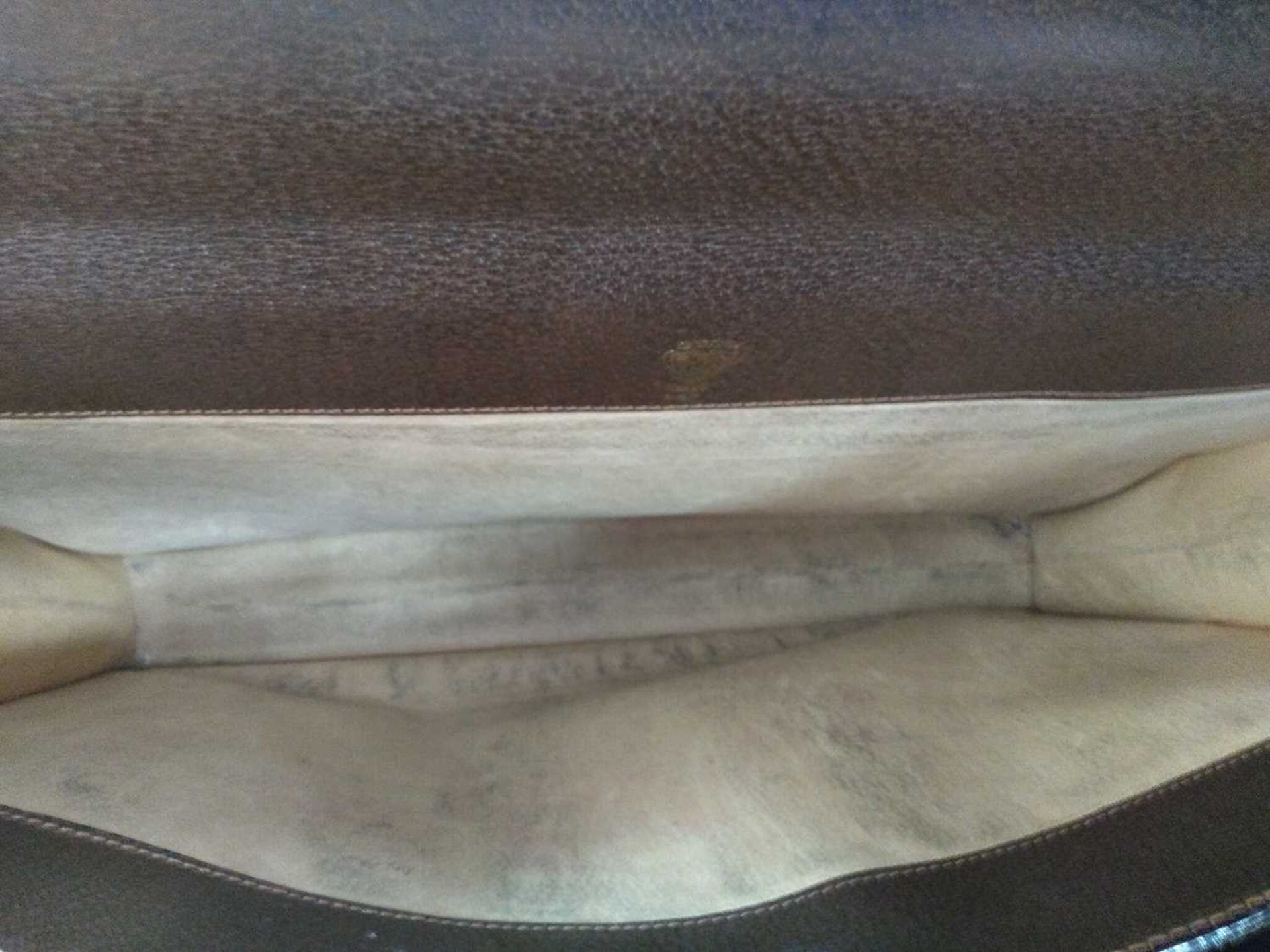A vintage Gucci brown coated canvas briefcase, - Bild 10 aus 15