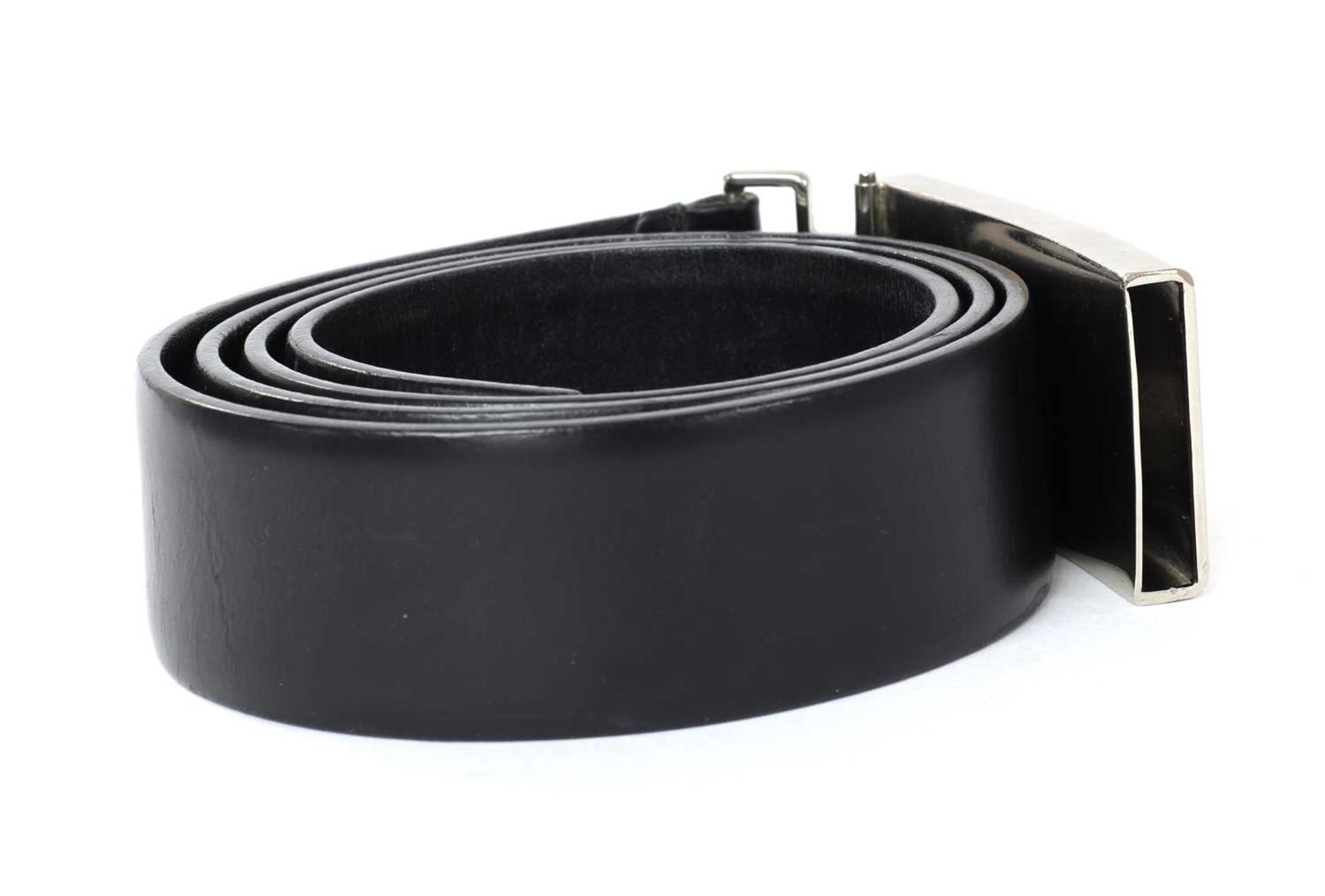 Prada black leather belt, - Bild 2 aus 2
