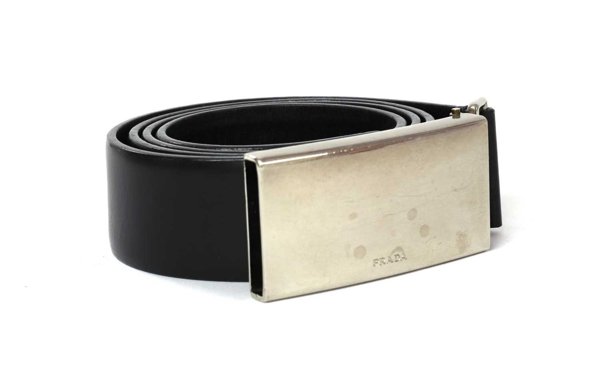 Prada black leather belt,