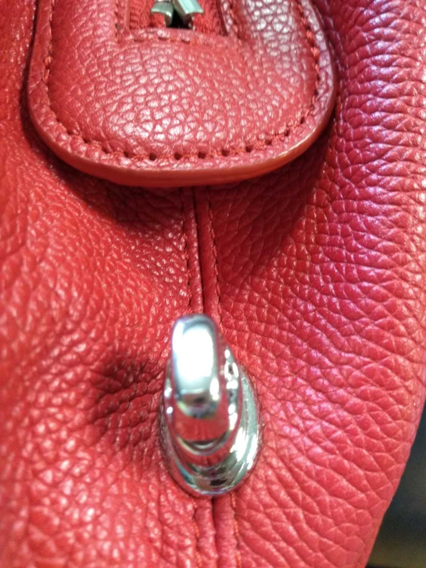 A Coach red leather Edie bag, - Bild 9 aus 14