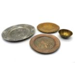 A collection of Eastern copper and brass items,