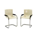 A pair of cantilever chairs,