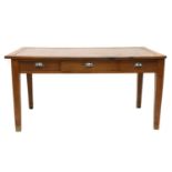 A large utilitarian oak writing table,