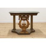 A French gilt and painted console table,