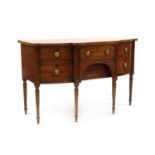 A George III breakfront mahogany sideboard,