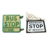 A cast iron vintage 'Bus Stop' sign