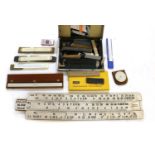 A extensive collection of slide rules,