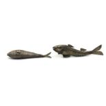 A novelty silver articulated fish