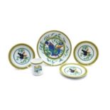 A group of Hermes ‘Toucans’ pattern porcelain items,