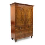 A William IV mahogany linen press,