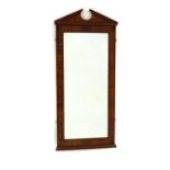 A Biedermeier style satin birch mirror,