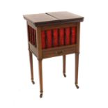 An Edwardian inlaid mahogany sewing cabinet,