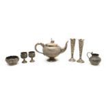 An Indian silver teapot,