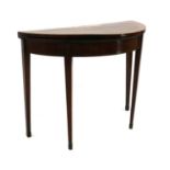 A George III mahogany demi lume card table,