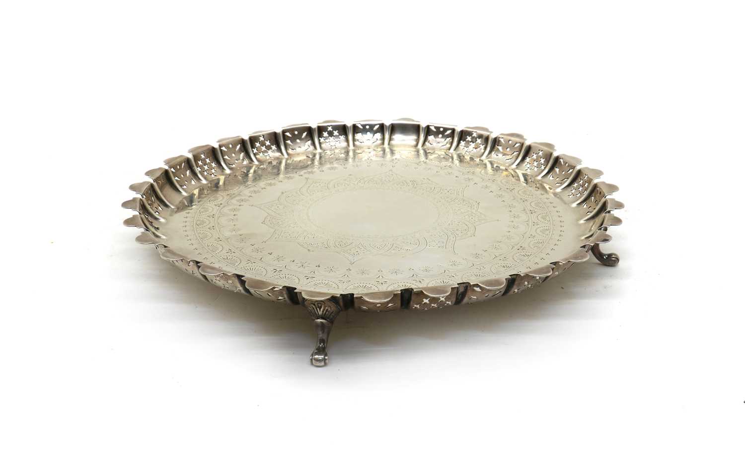 A Victorian silver salver,