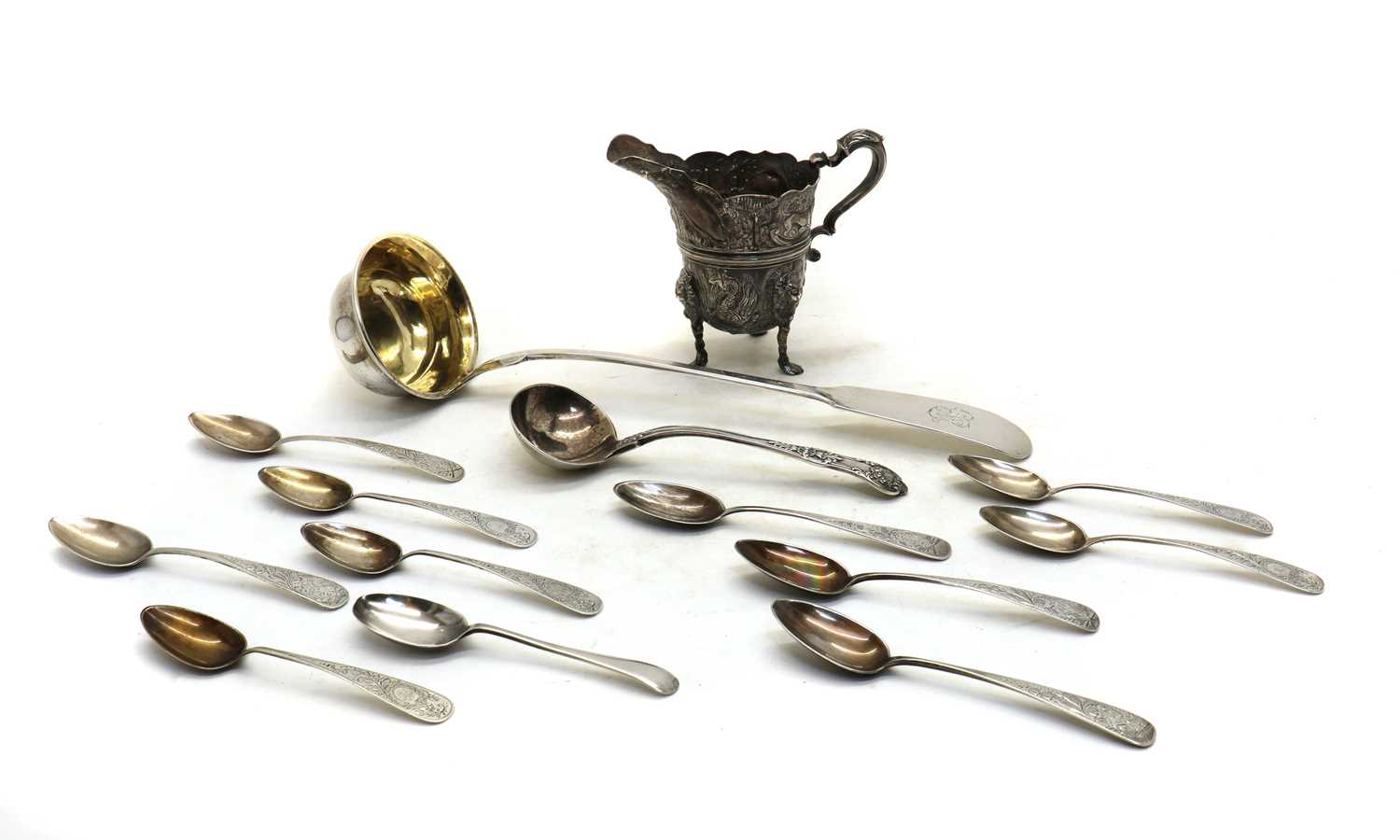 A collection of silver items