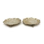 A pair of Edwardian silver slavers,