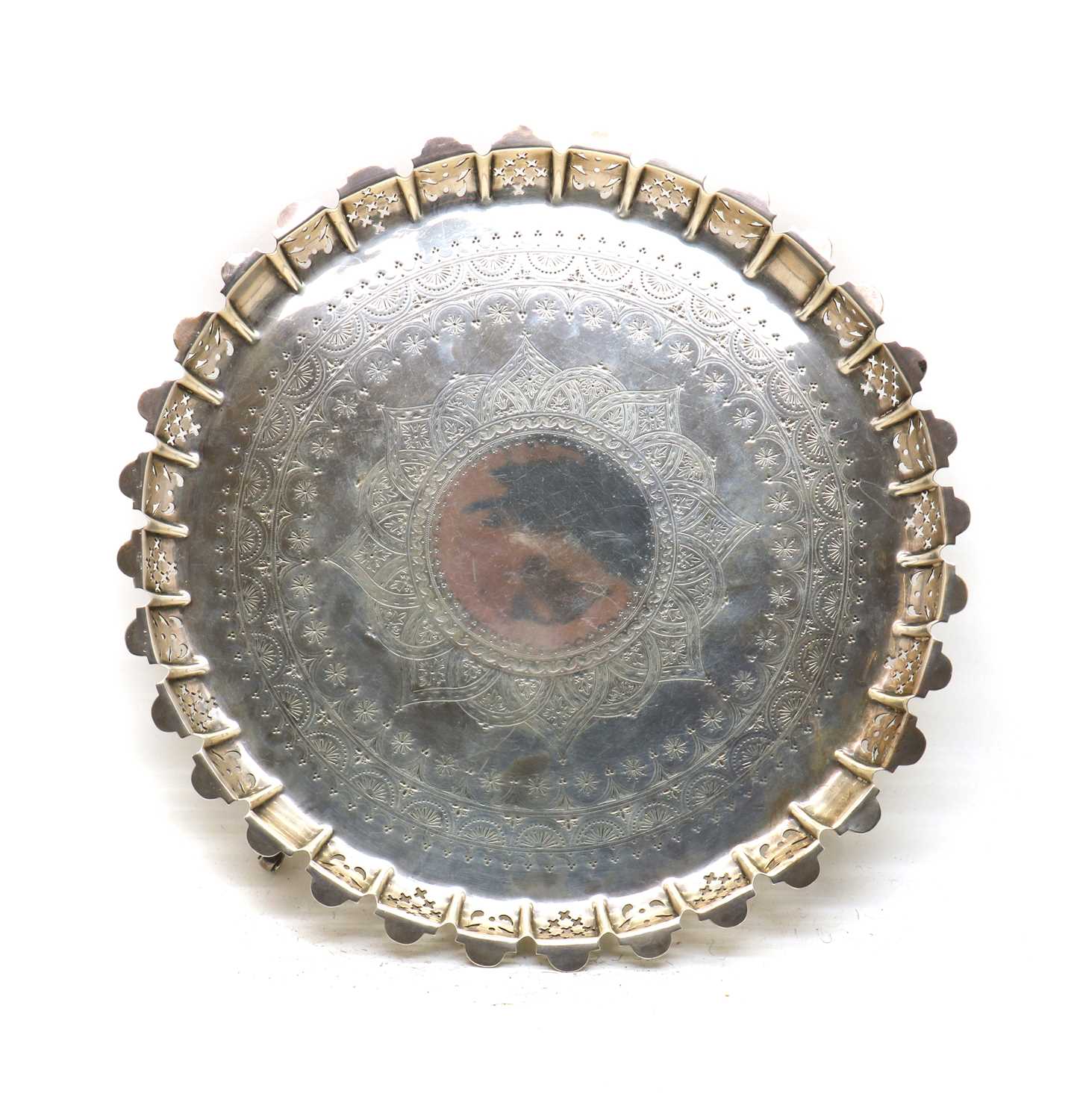 A Victorian silver salver, - Image 2 of 3