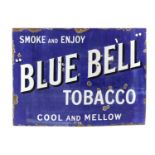 A Blue Bell Tobacco enamelled advertisement sign,