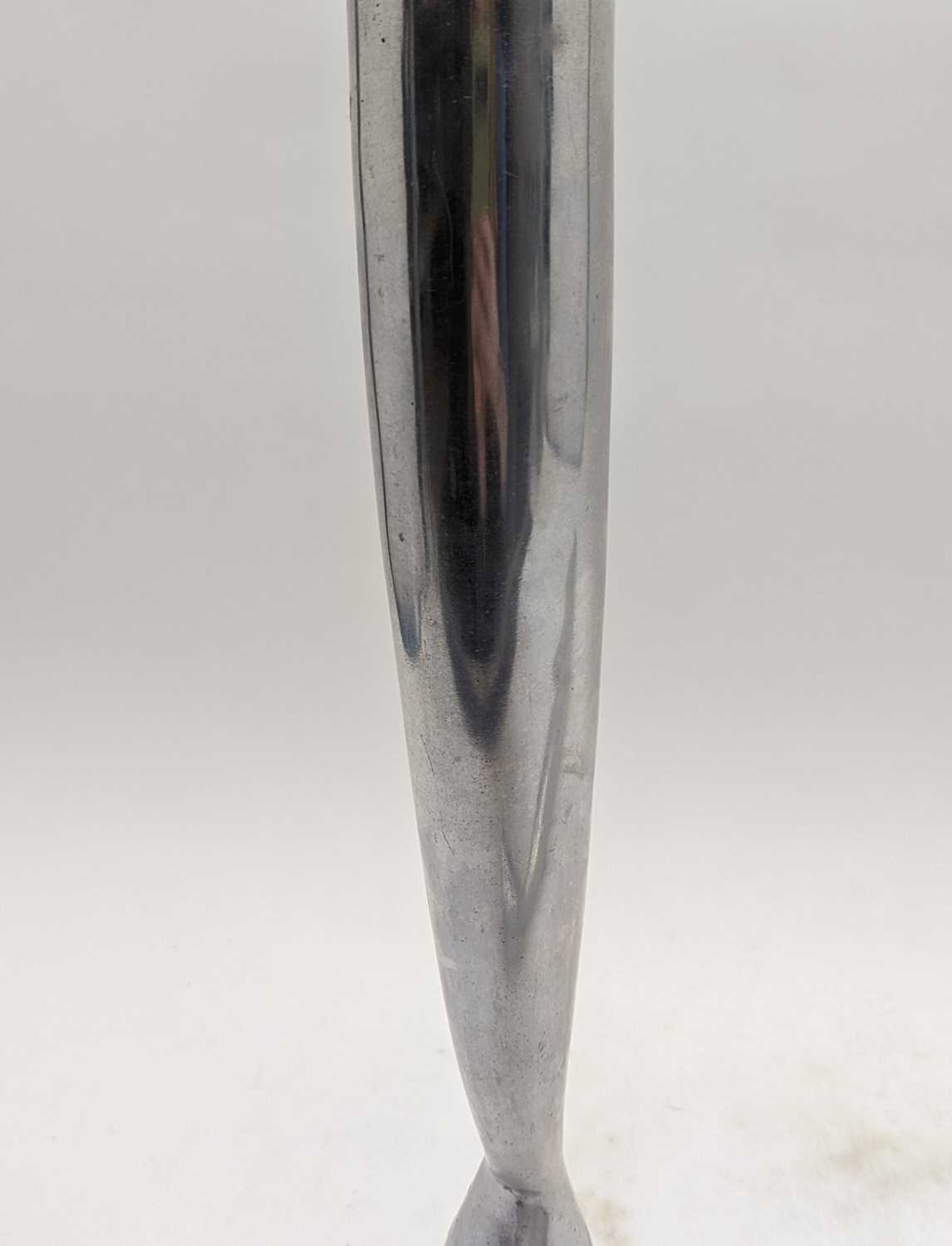 A pair of polished steel candlesticks, - Image 6 of 13