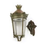 A copper and brass lantern,