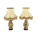 A pair of Satsuma vase table lamps,