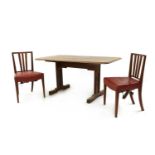 An Art Deco oak 'Token Works' dining table,