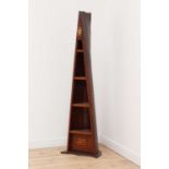 A four-shelf bookcase,