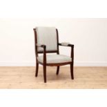 A Louis Philippe mahogany fauteuil