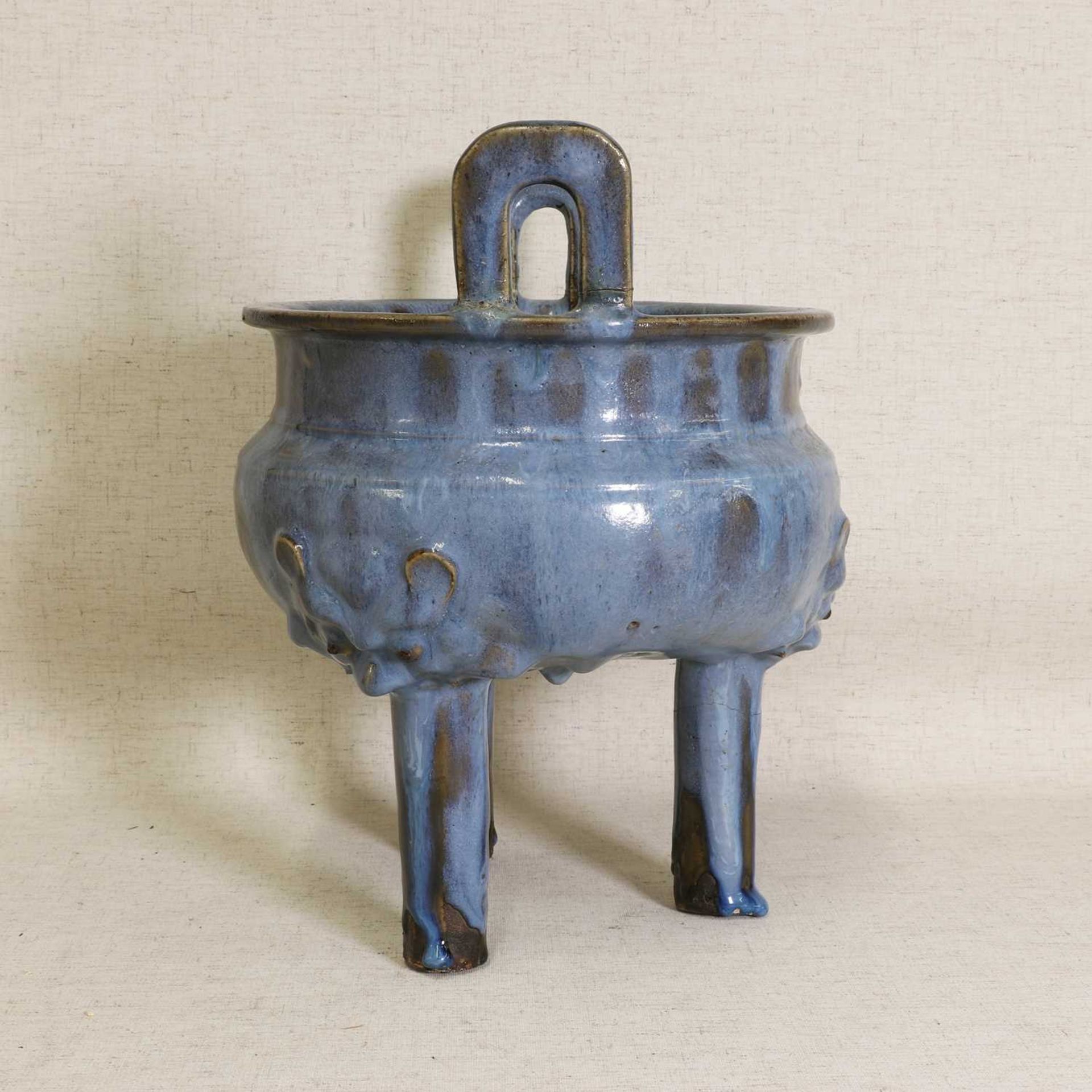 A Chinese Shiwan ware censer, - Image 2 of 4