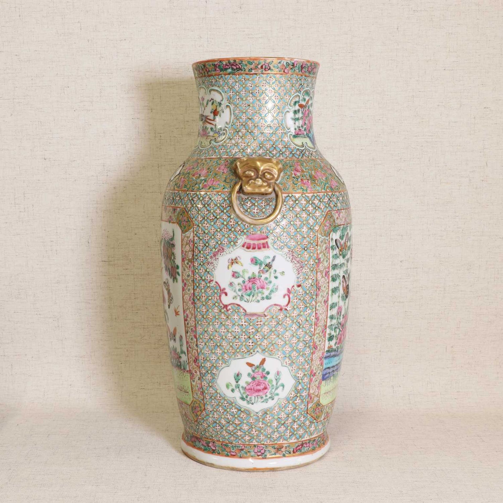 A Chinese Canton famille rose vase, - Image 2 of 5