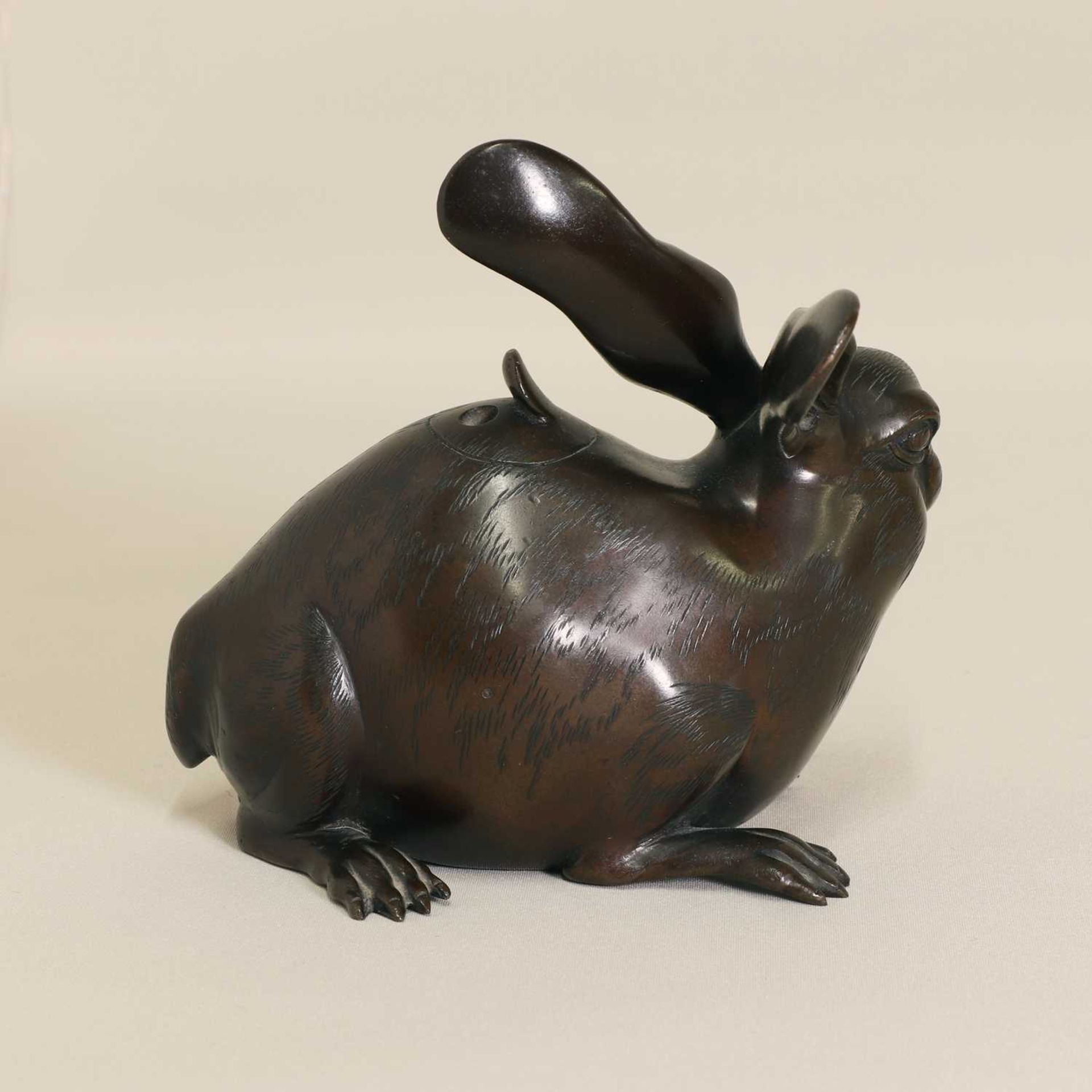 A Japanese bronze okimono, - Image 3 of 4