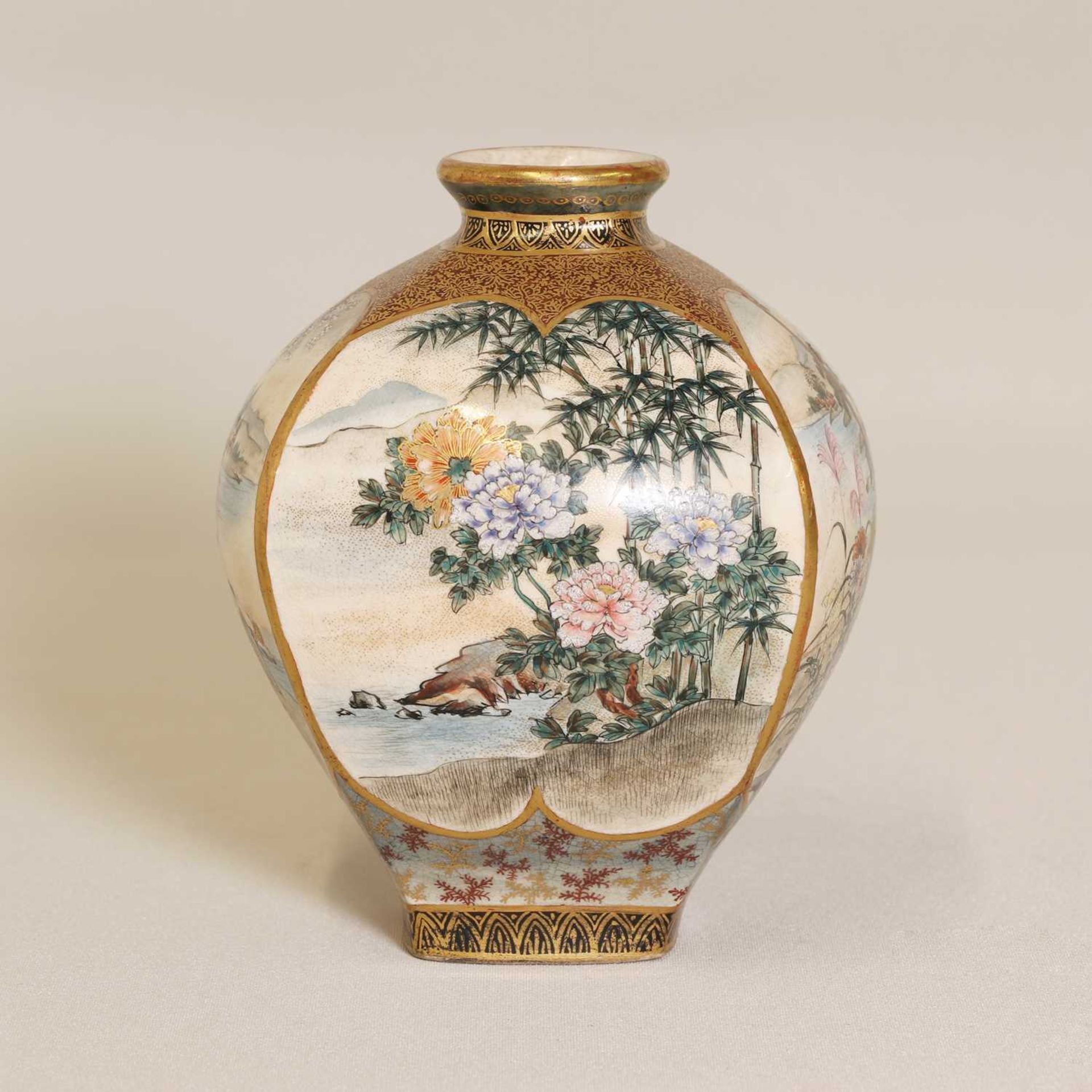 A Japanese Satsuma ware vase, - Image 3 of 5