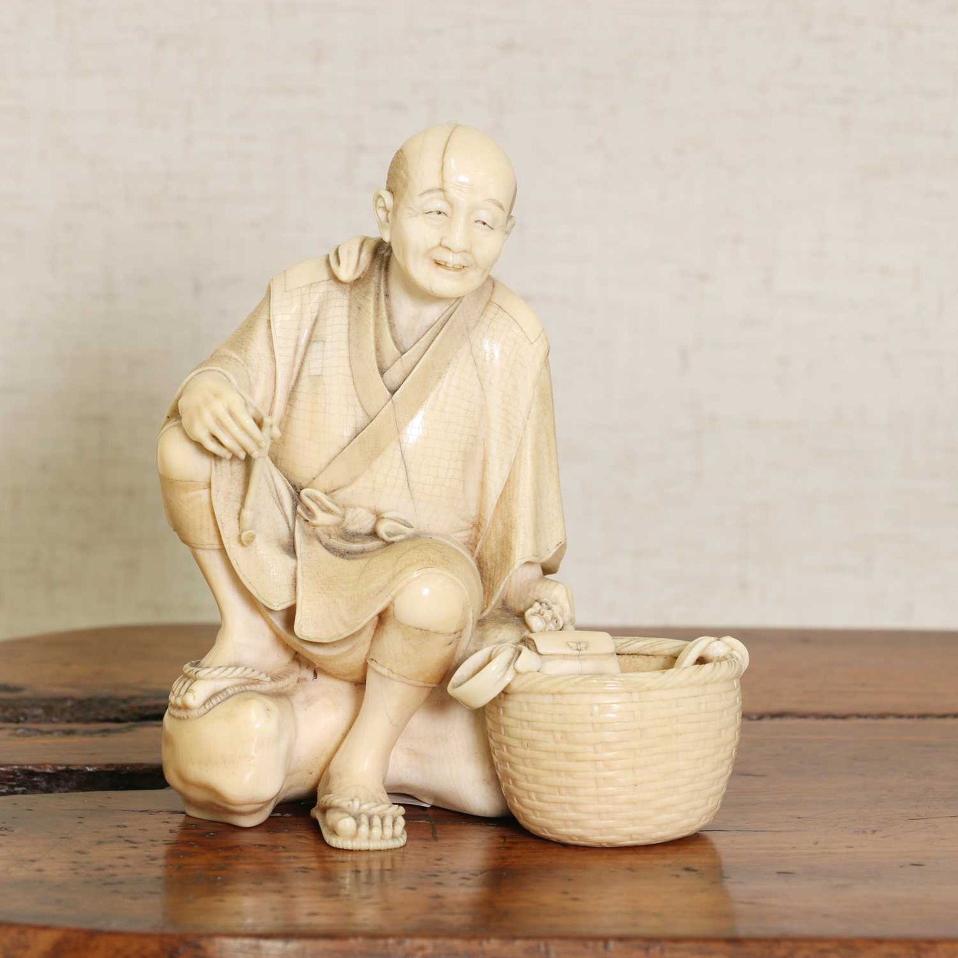 A Japanese ivory okimono, - Image 4 of 5