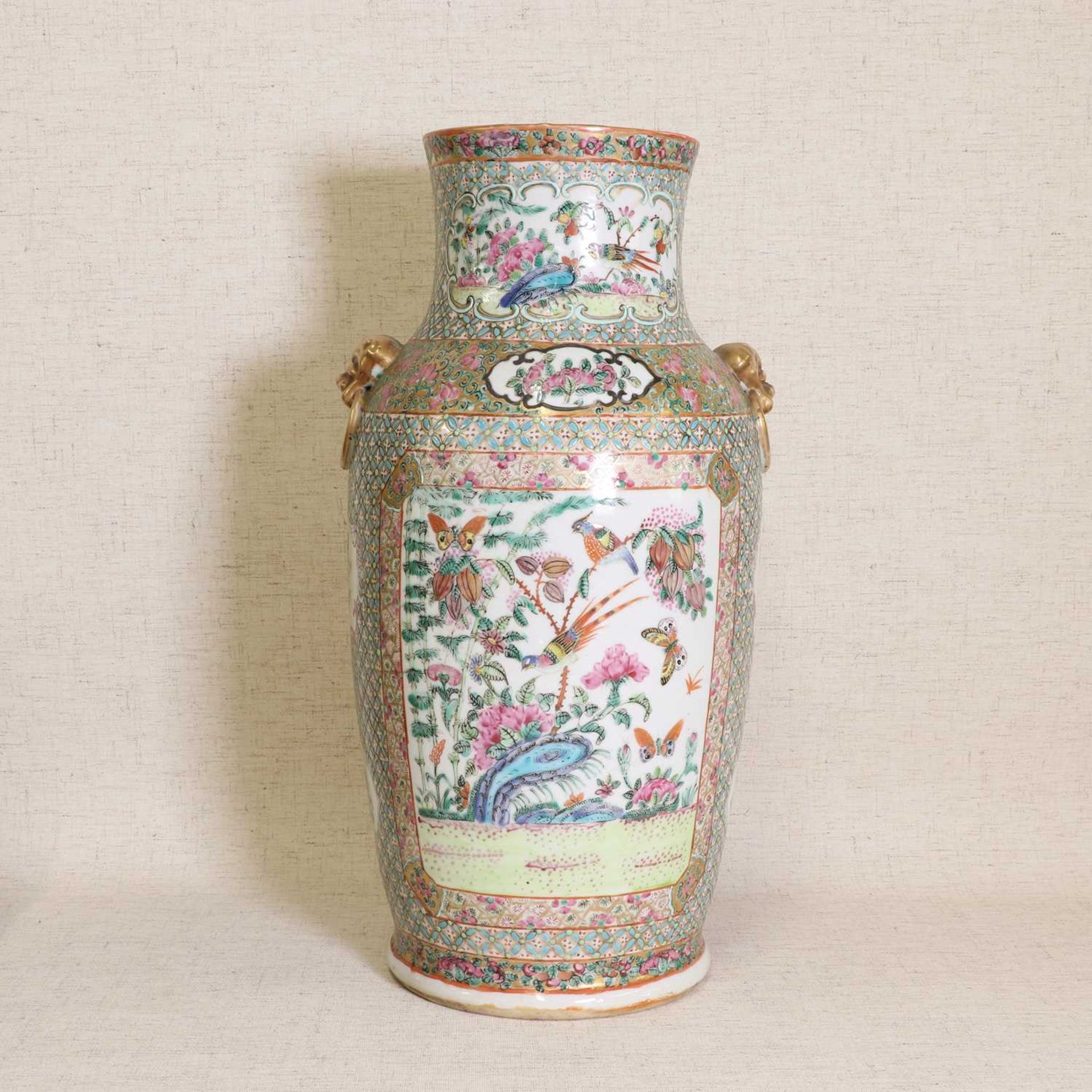 A Chinese Canton famille rose vase, - Image 4 of 5