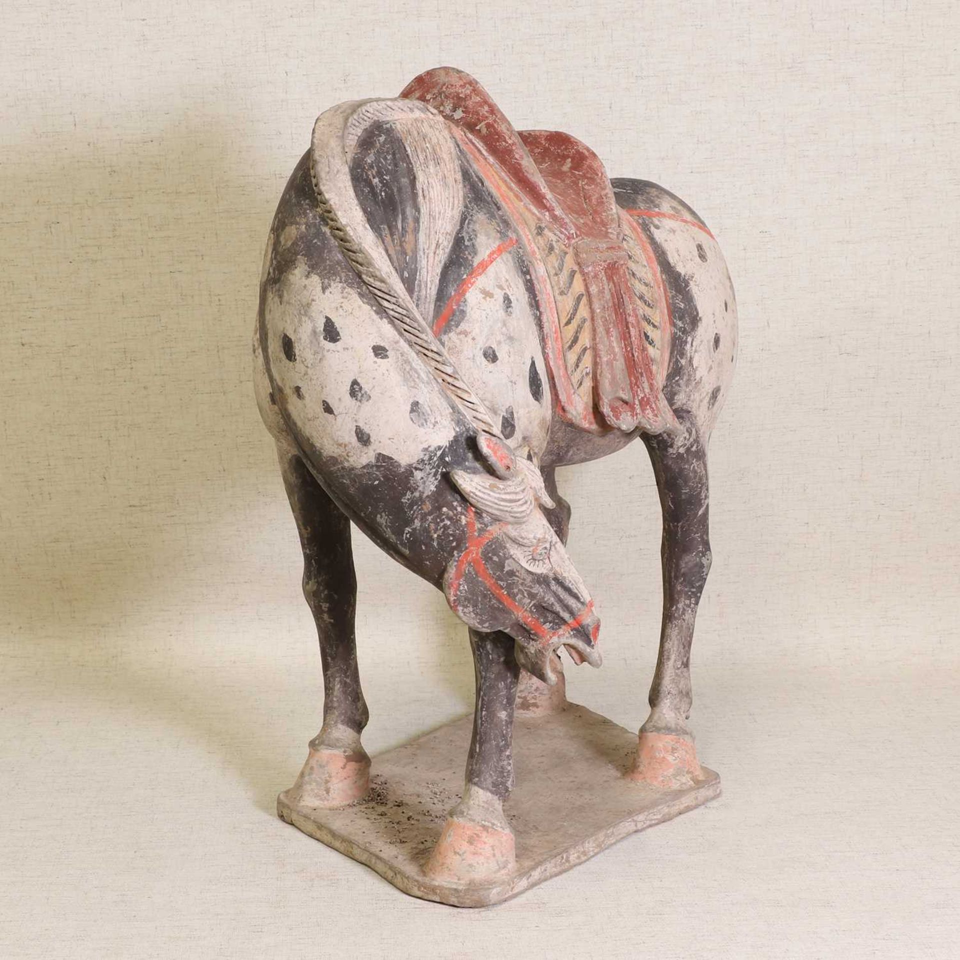 A Chinese painted enamel pottery horse, - Image 5 of 5