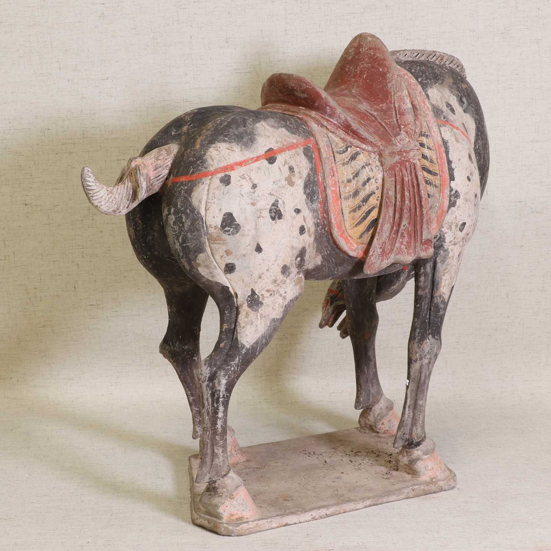 A Chinese painted enamel pottery horse, - Image 4 of 5