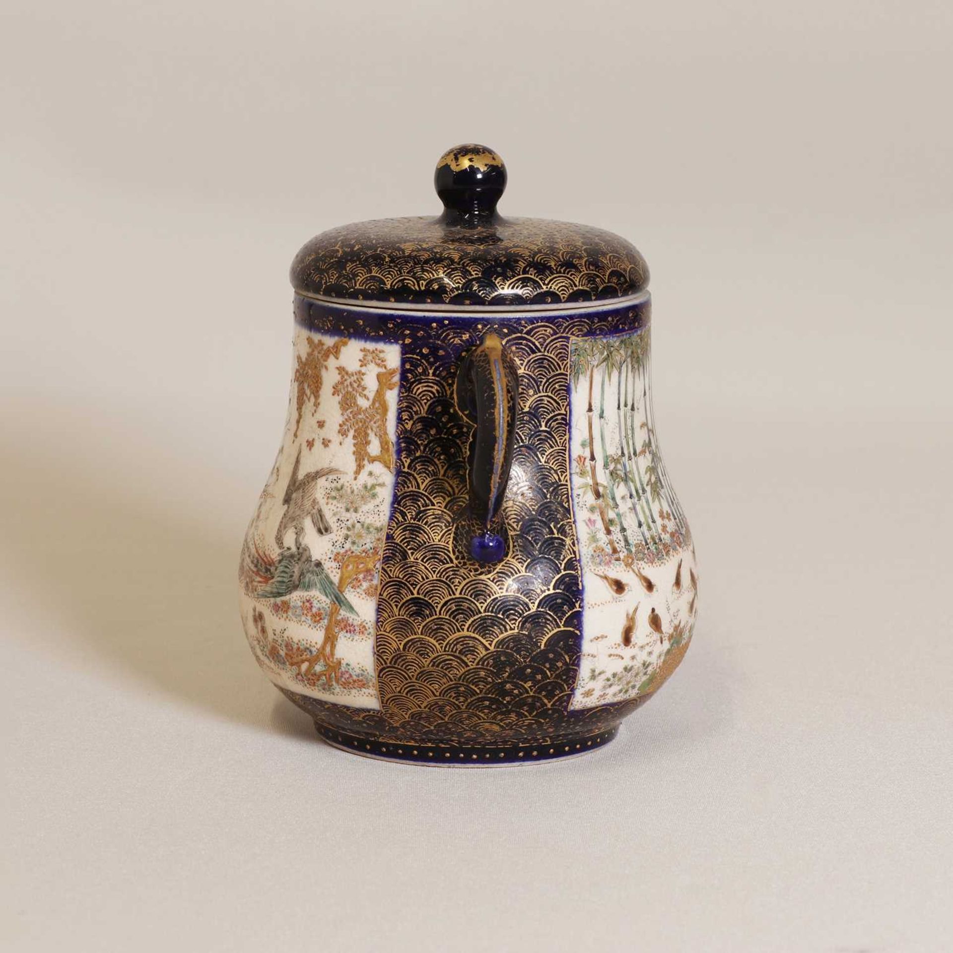 A Japanese Satsuma ware jar and cover, - Image 2 of 5