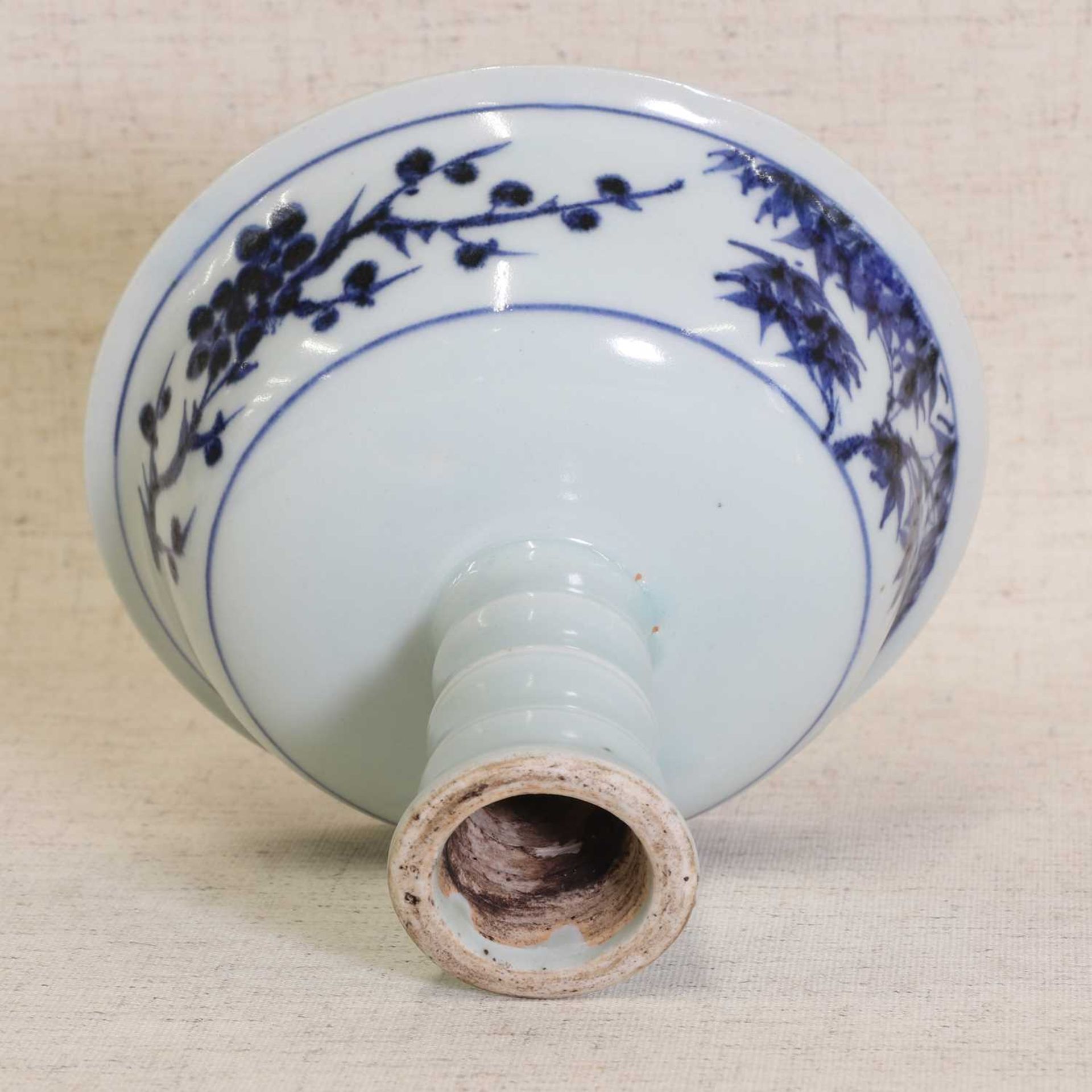 A Chinese blue and white stem cup, - Image 5 of 5