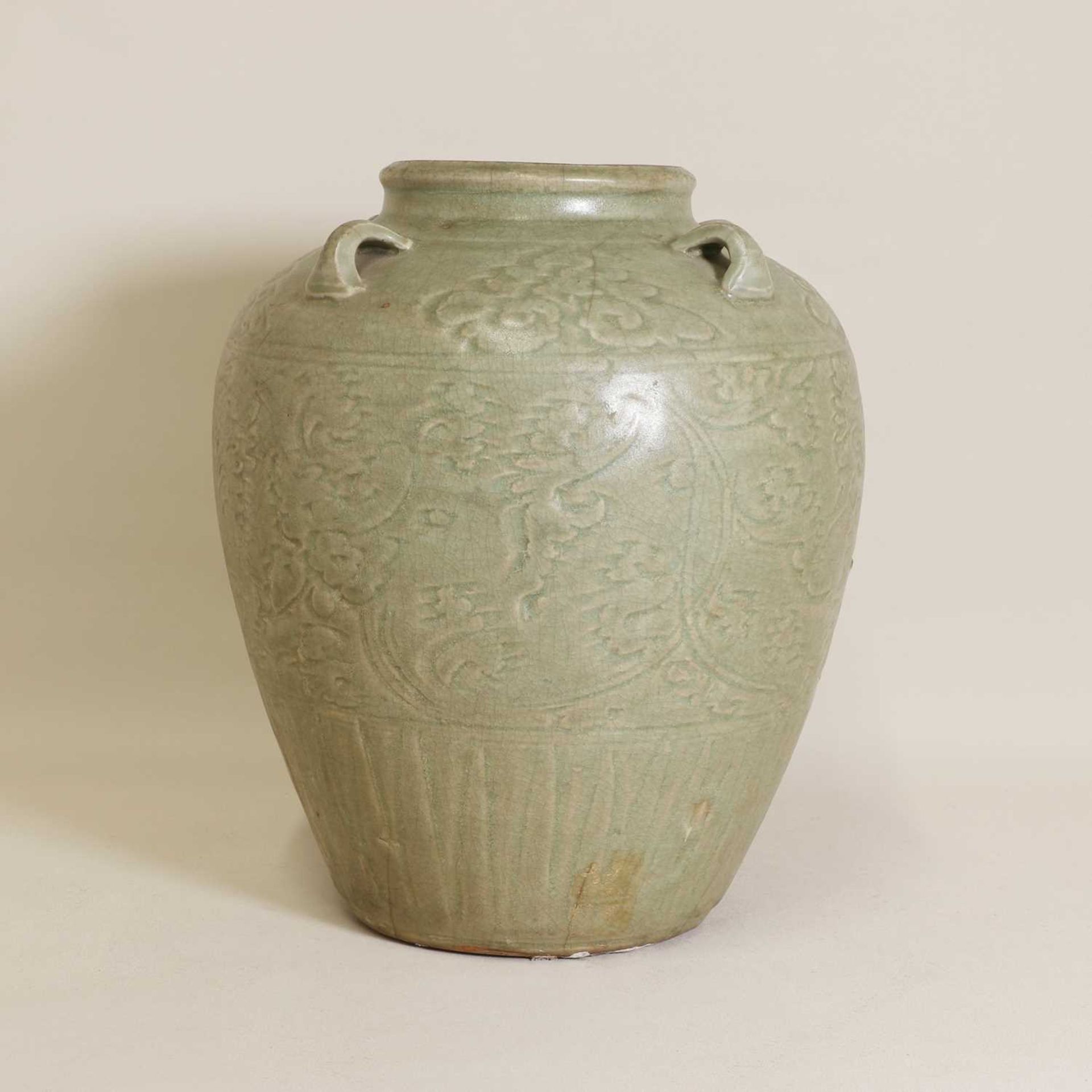 A Chinese Longquan celadon jar,