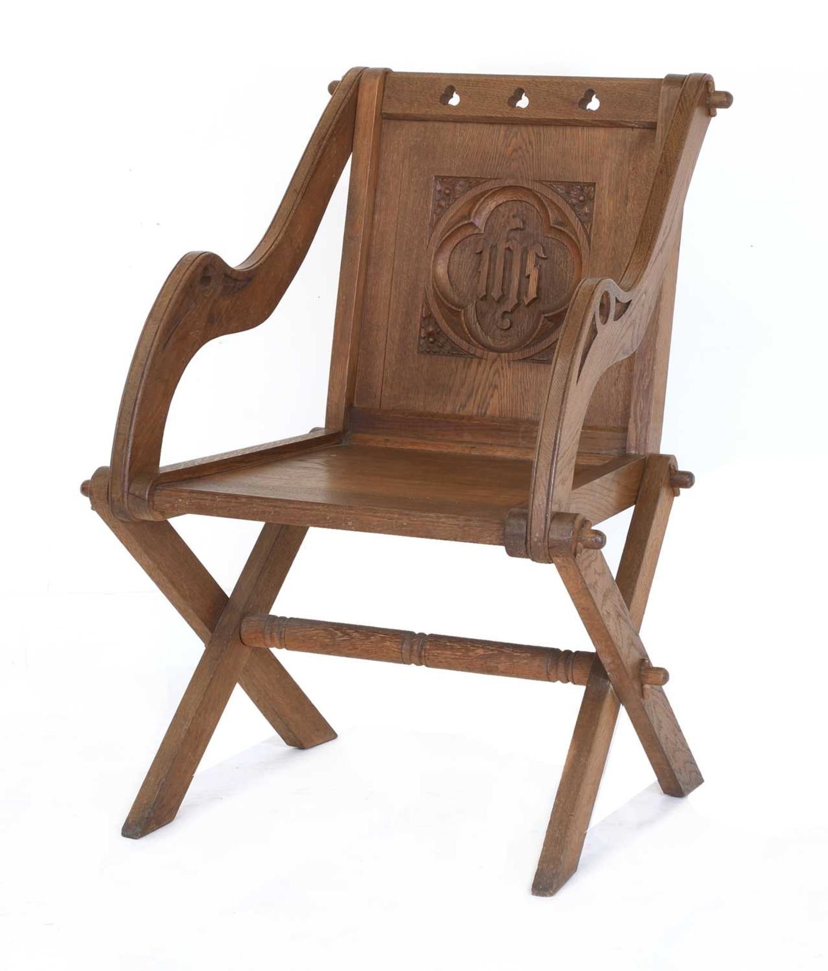An oak Glastonbury chair,