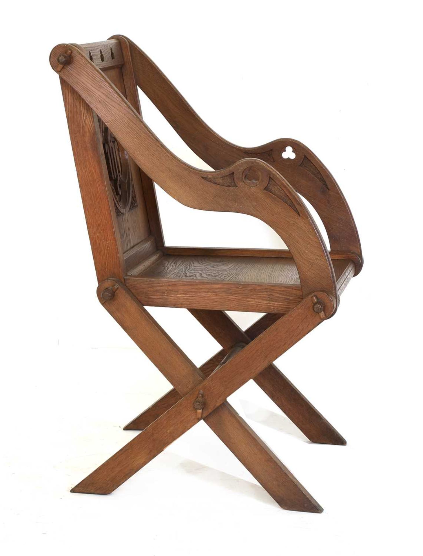 An oak Glastonbury chair, - Image 2 of 4