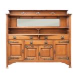 An Arts and Crafts oak mirror-backed sideboard,