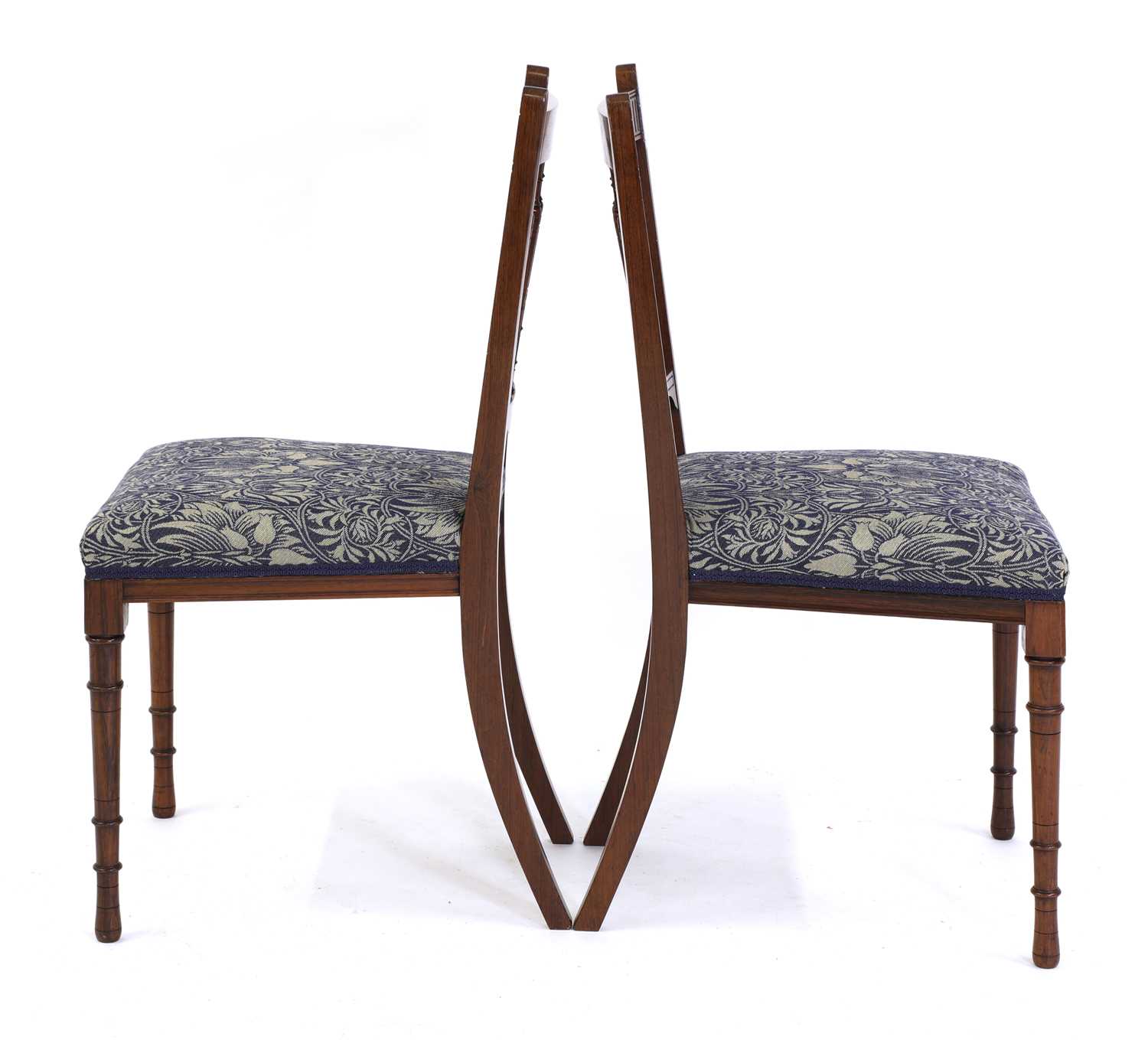 A fine pair of rosewood side chairs, - Image 3 of 4