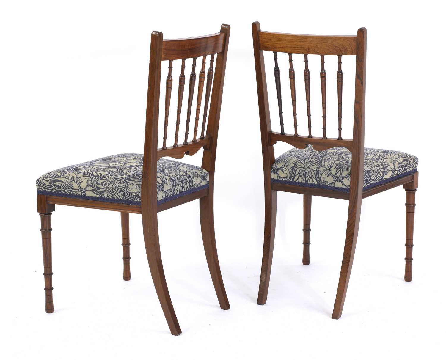 A fine pair of rosewood side chairs, - Image 2 of 4