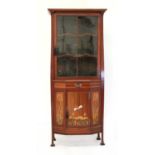 A mahogany inlaid display cabinet,