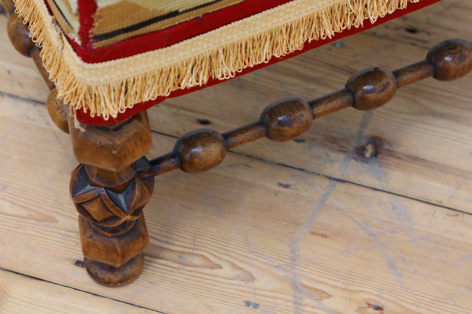 A walnut stool in the manner of A W N Pugin, - Image 4 of 4