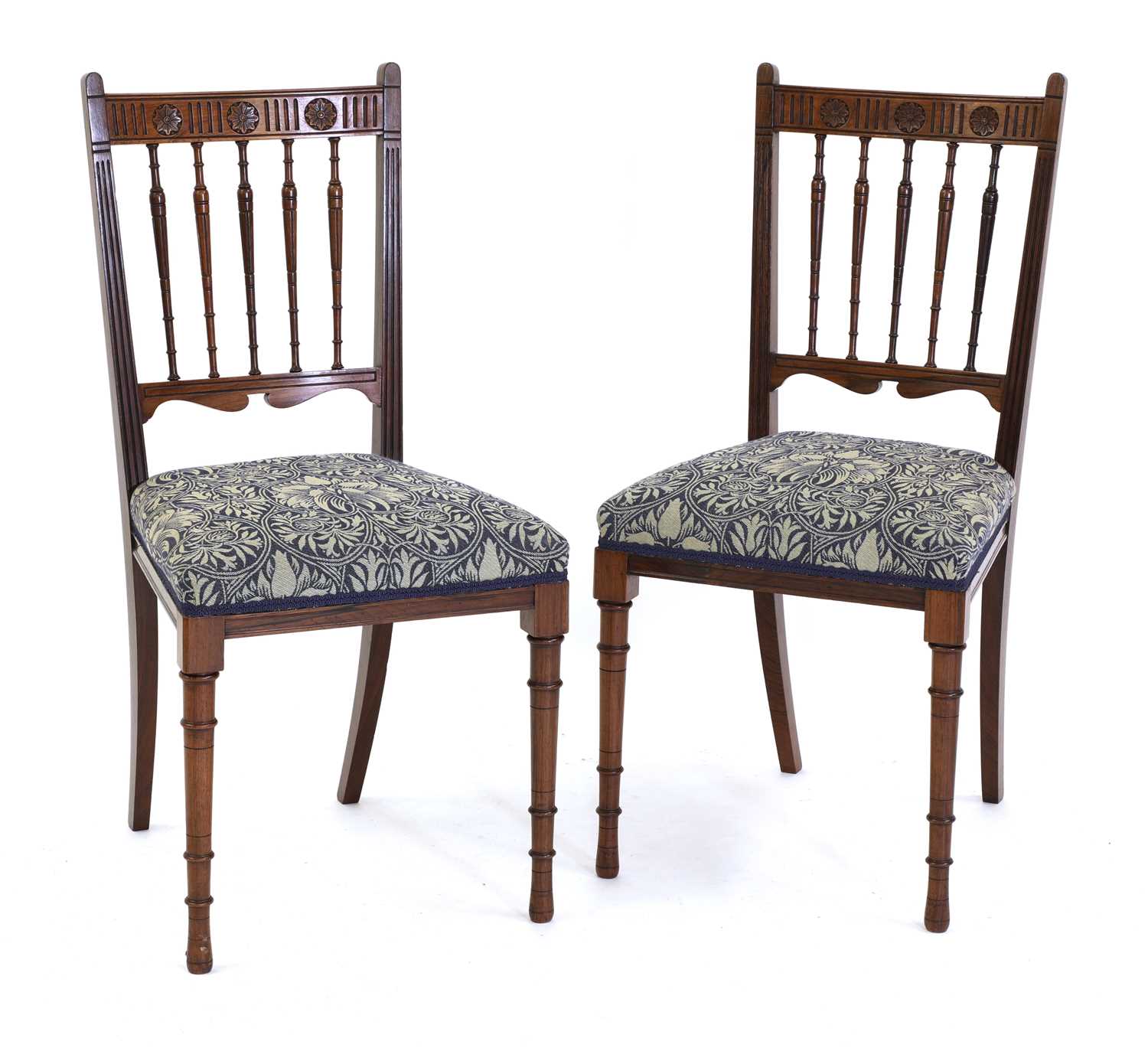 A fine pair of rosewood side chairs,